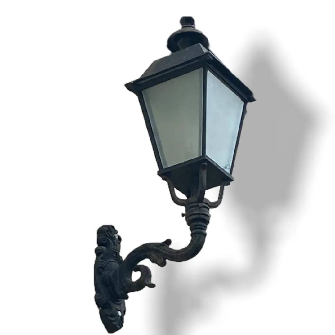 Cast Iron Lantern On Bracket - Sold 1
