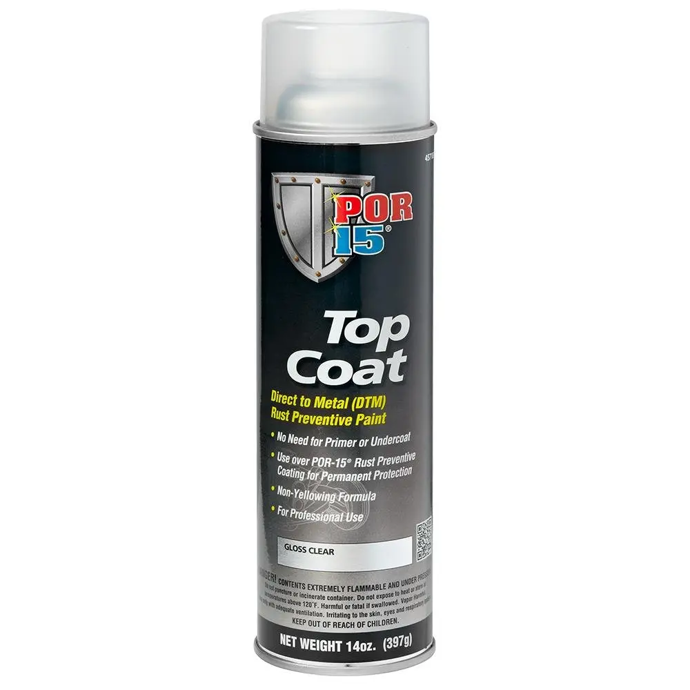 Por-15 Top Coat Dtm Direct To Metal Rust Preventive Paint Gloss Clear 397G 1