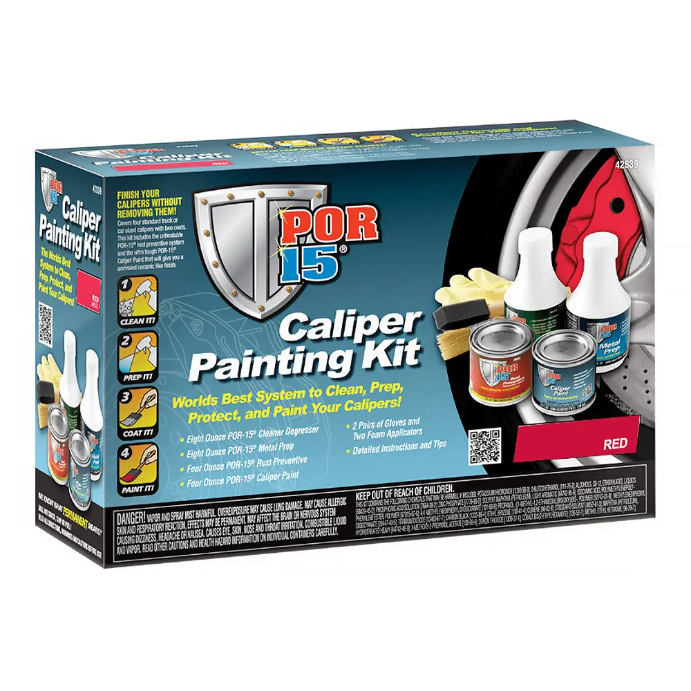 Por15 Caliper Painting Small Kit Red Clean Prep & Paint Brakes 1