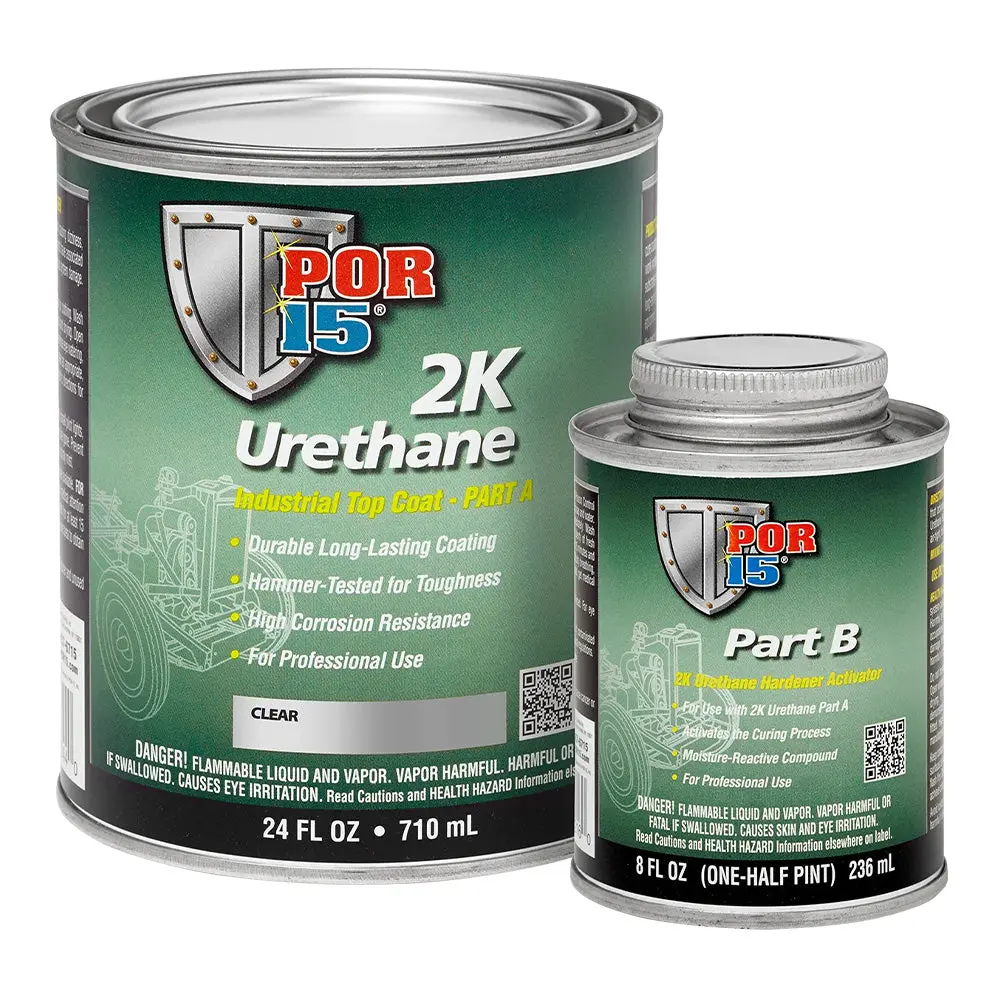 Por15 2K Urethane 946Ml Gloss Clear Two Part Industrial Top Coat Paint 1