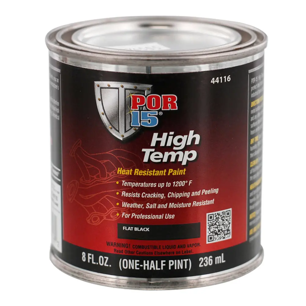 Por15 High Temp Paint 236Ml Flat Black 1200°F Heat Resistant 1