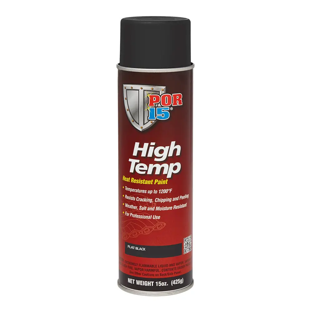 Por15 High Temp Paint 425G Flat Black Aerosol 1200°F Heat Resistant 1