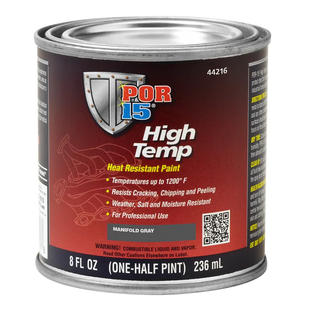 Por15 High Temp Paint 236Ml Manifold Grey 1200°F Heat Resistant 1