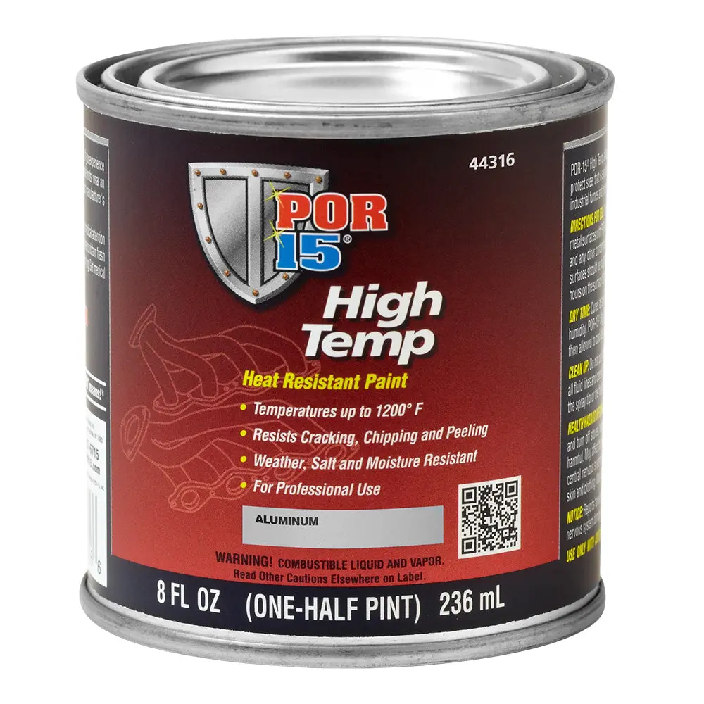 Por15 High Temp Paint 236Ml Aluminium 1200°F Heat Resistant 1