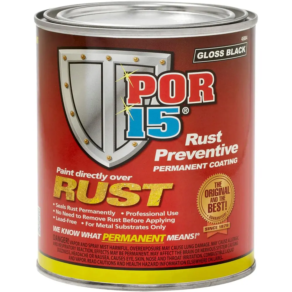 Por15 Rust Preventive Coating 473Ml Gloss Black Permanent Coating Paint 1
