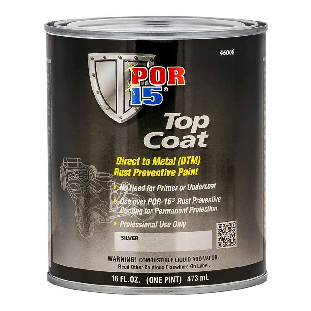 Por15 Top Coat 473Ml Silver Paint Direct To Metal Rust Prevention 1