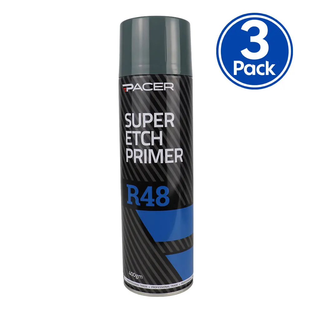 Pacer R48 Super Etch Primer Grey 400Gm Aerosol Metal Surface Adhesion X3 1