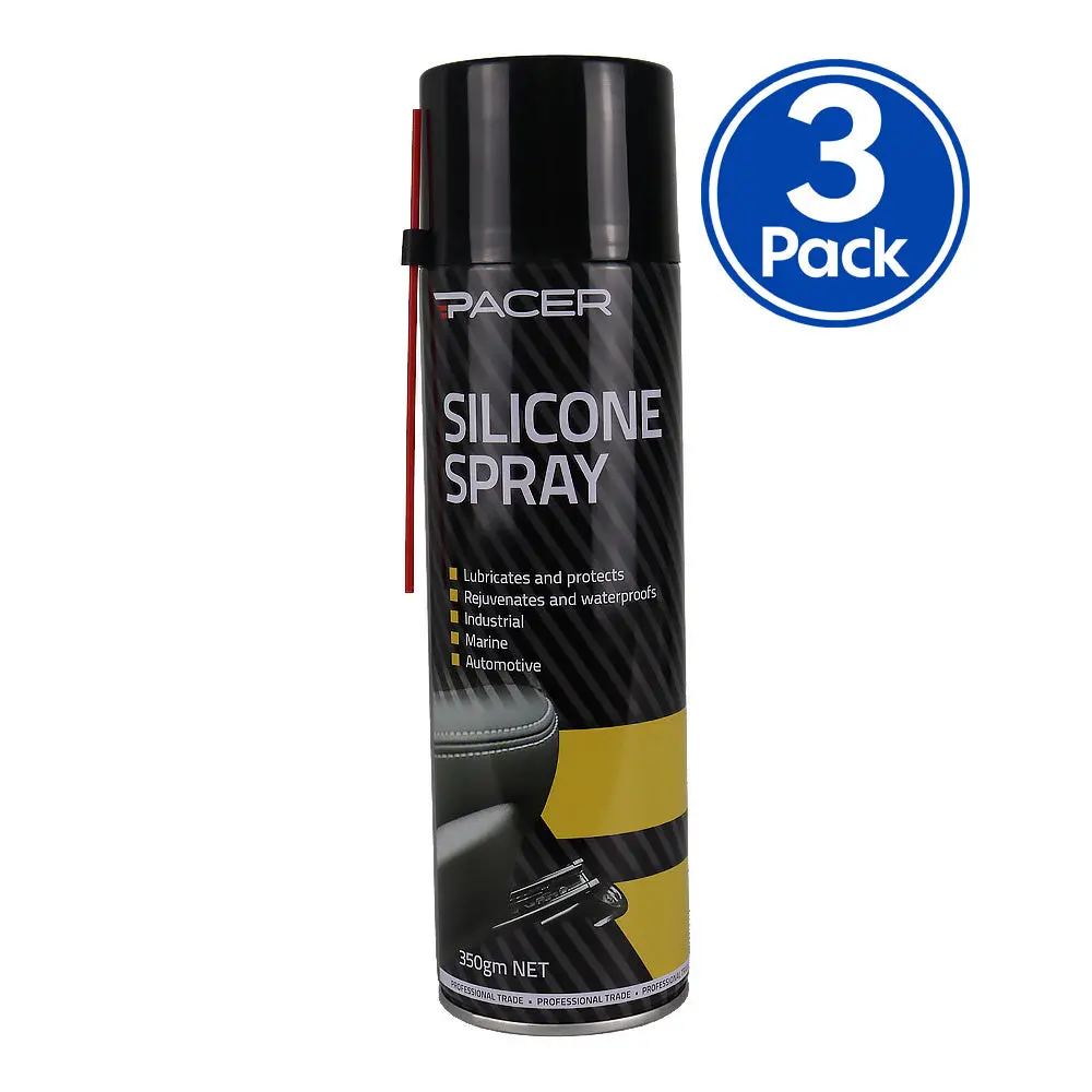 Pacer Silicone Spray 350Gm Lubricant Protective Coating X3 1