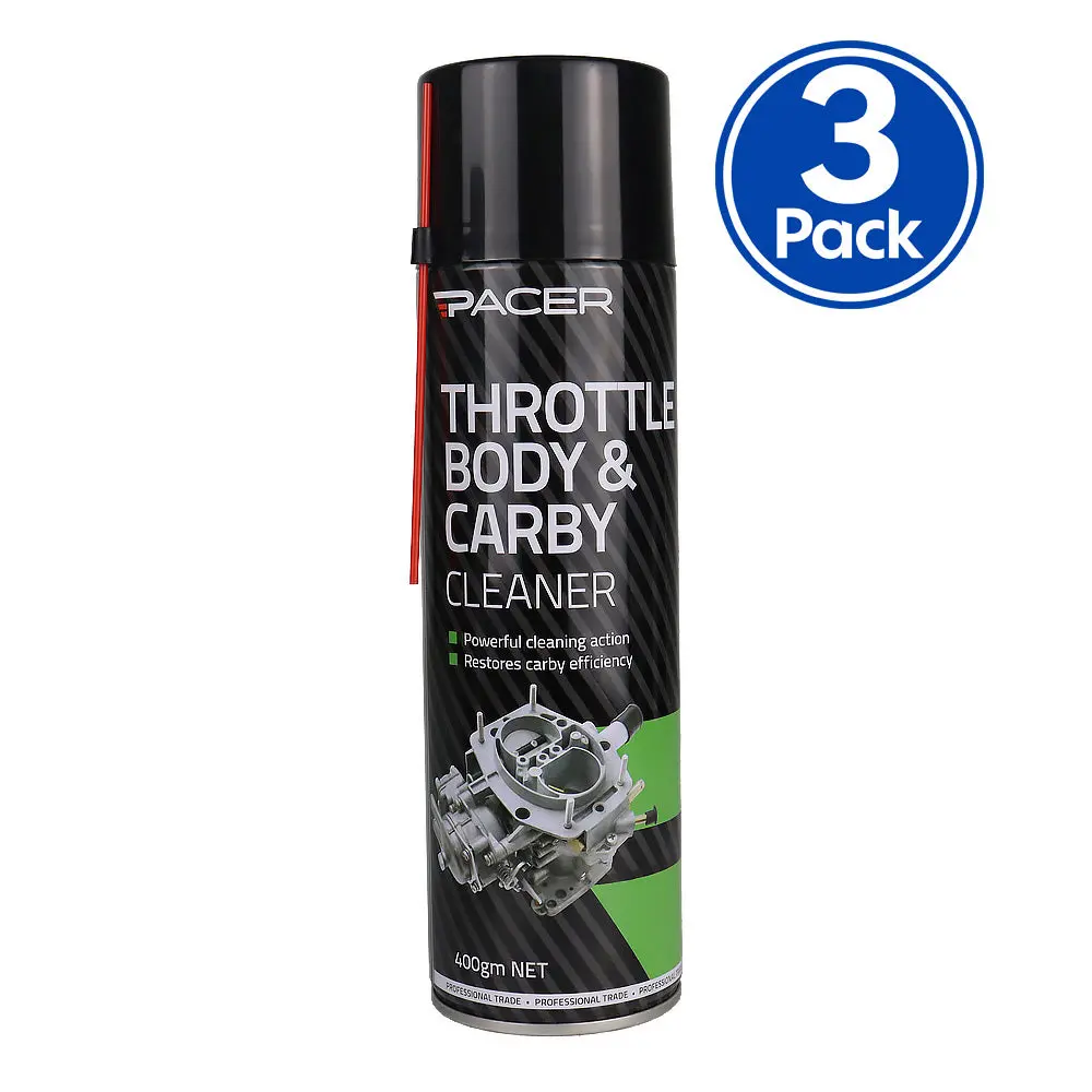Pacer Throttle Body & Carby Cleaner 400Gm Fuel System Spray Degreaser X3 1