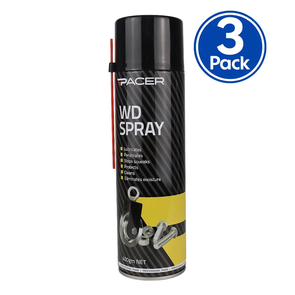 Pacer Wd Spray 400Gm Multi-Purpose Lubricant Rust Protector Cleaner X3 1