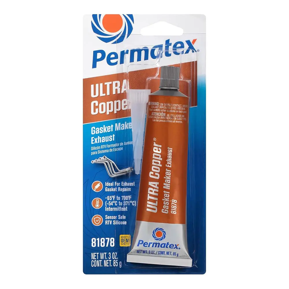 Permatex Ultra Copper Maximum Temperature Rtv Silicone Gasket Maker 85G Px81878 1