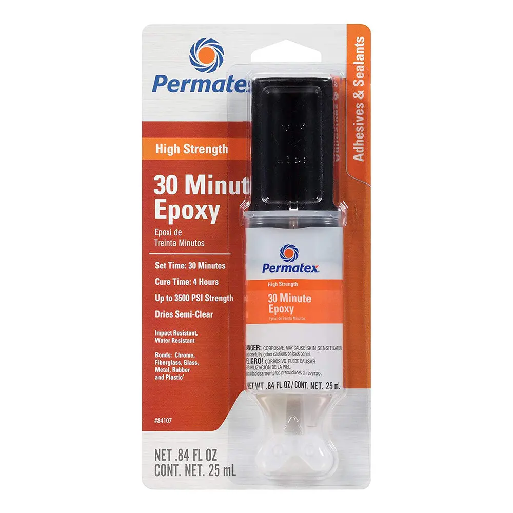 Permatex 2 Part High Strength 30 Minute Epoxy Adhesive Syringe 25Ml Px84107 1