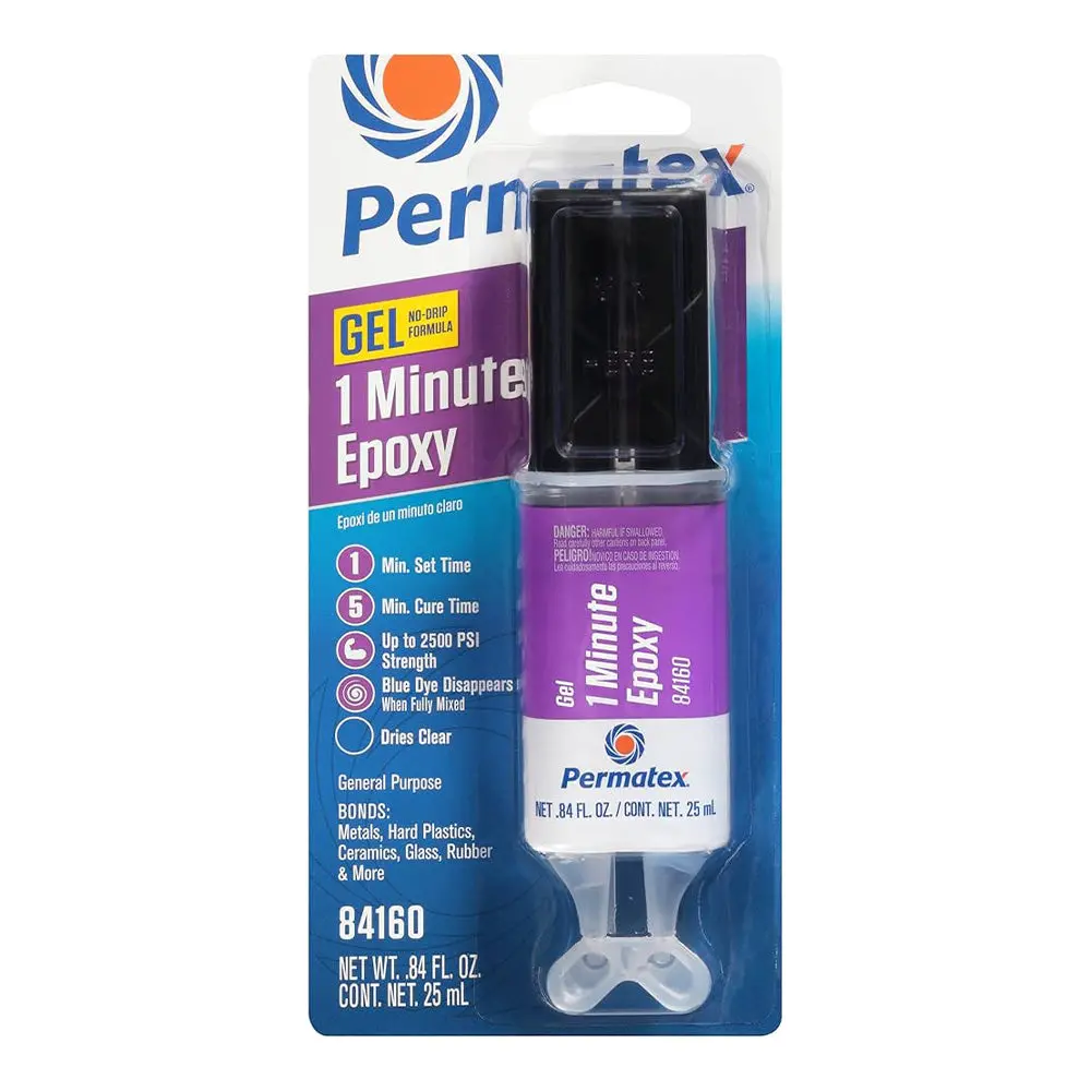 Permatex 1 Minute 2 Part Clear Epoxy Adhesive 25Ml Syringe General Purpose Px84160 1