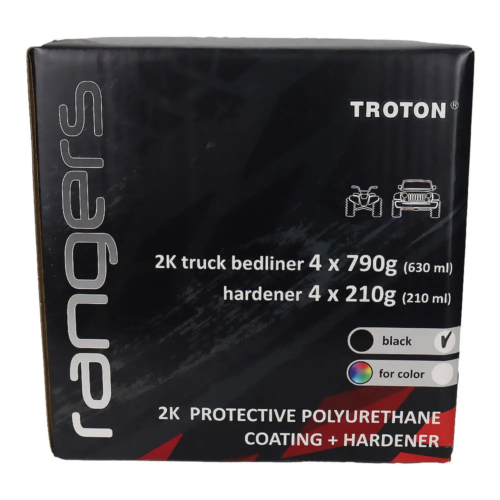 Troton Rangers 2K Tough Protective Polyurethane Coating Kit 3.78L Black With Gun 1