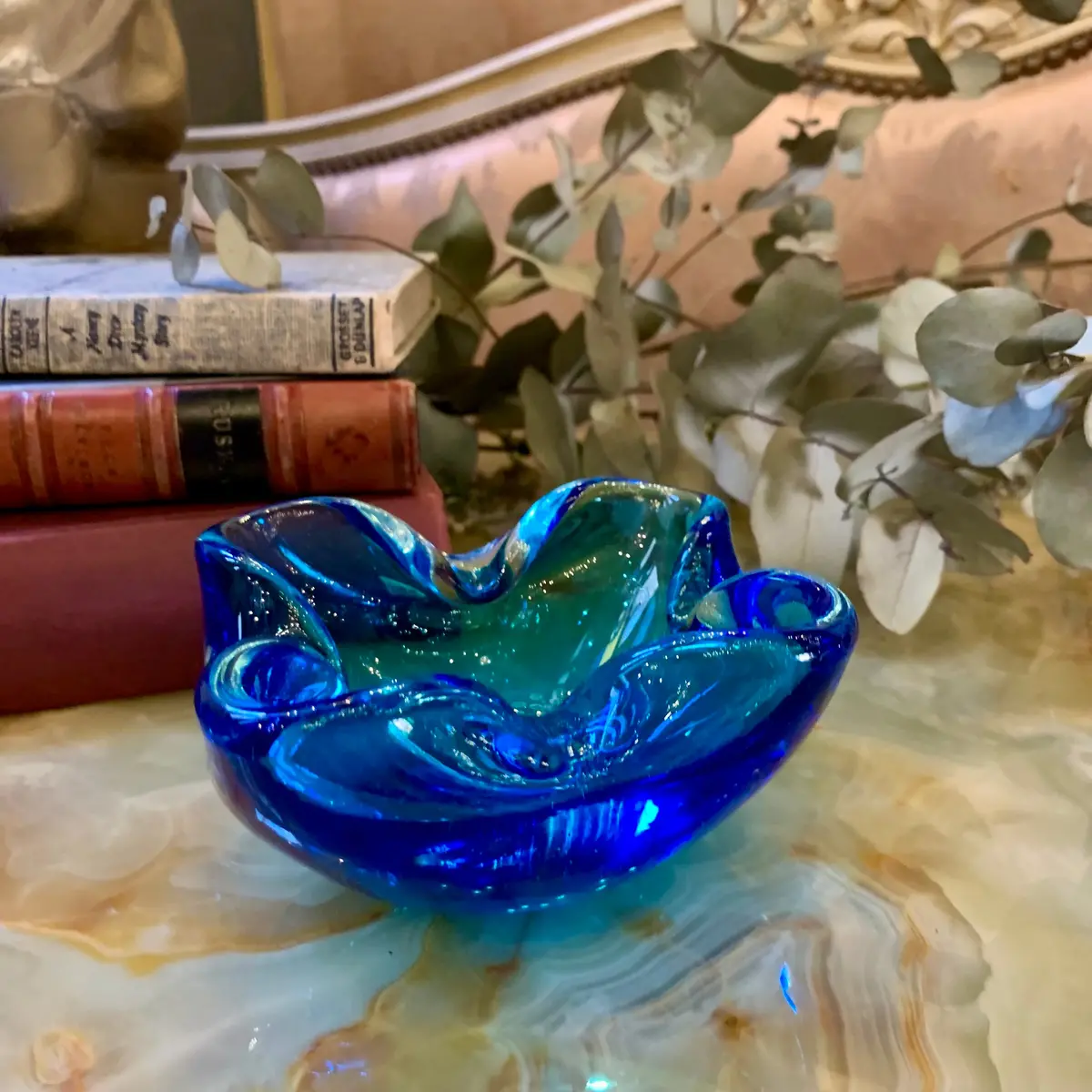 Beautiful Blue Murano Ashtray 1
