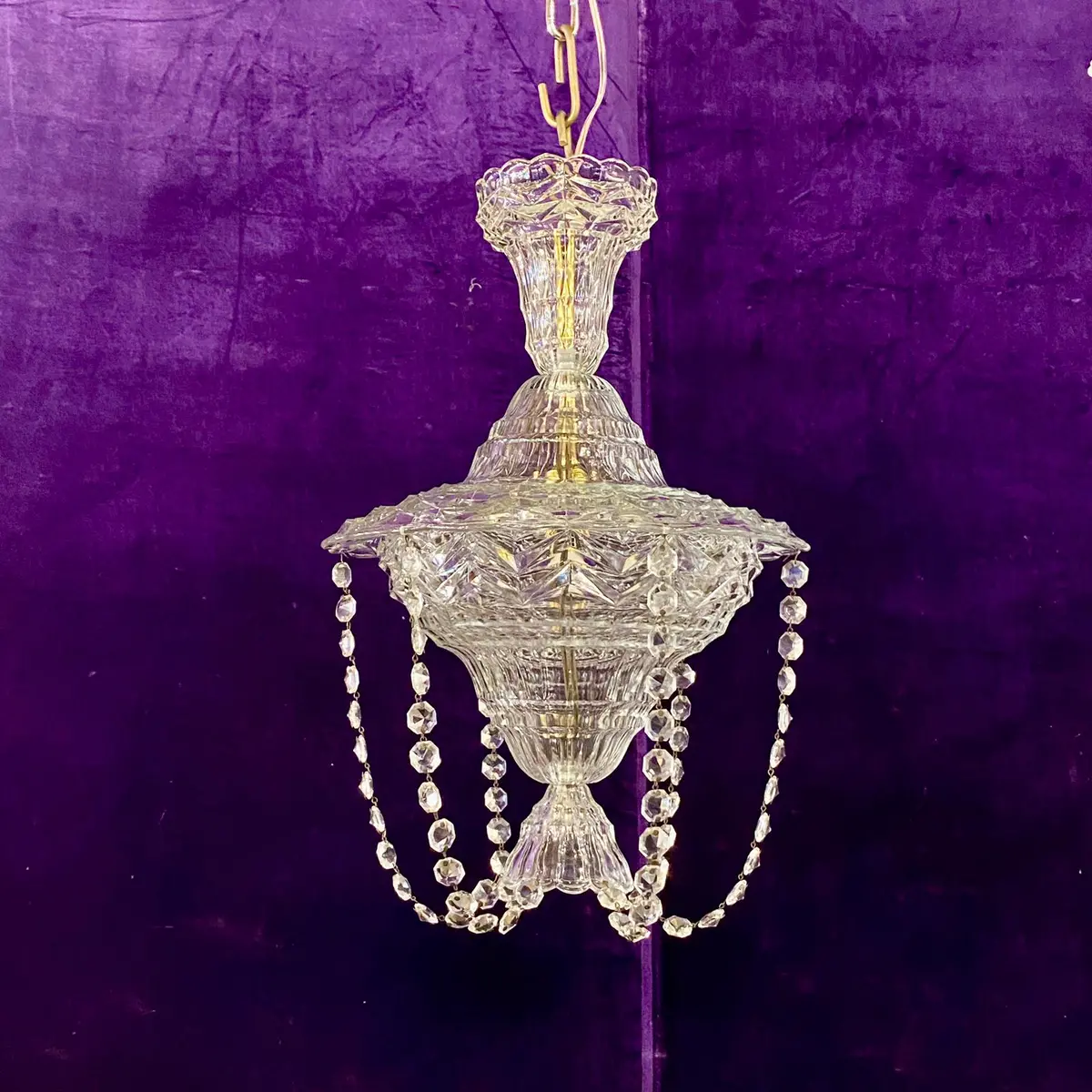 Elegant Antique Crystal And Glass Pendant - Sold 1