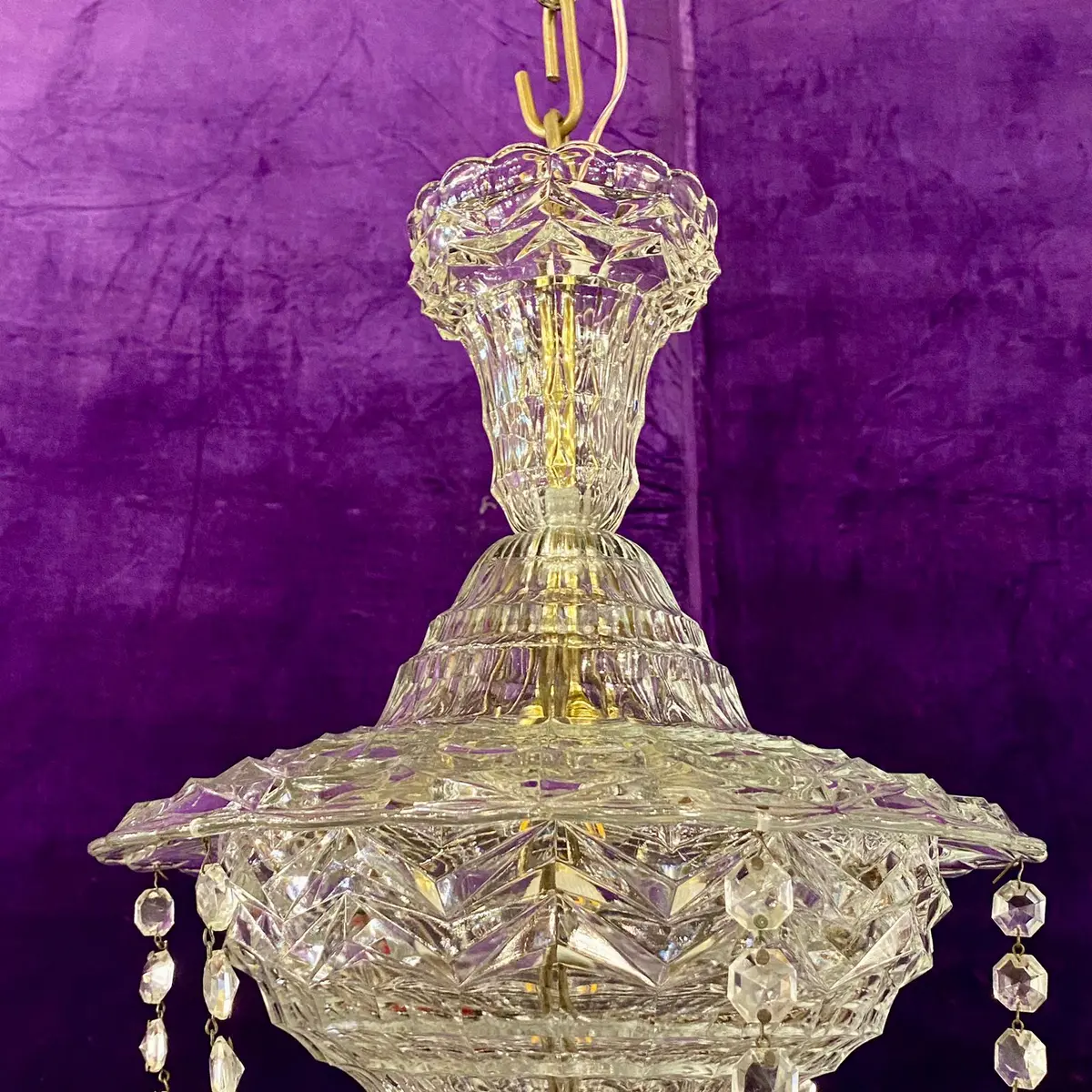 Elegant Antique Crystal And Glass Pendant - Sold 2