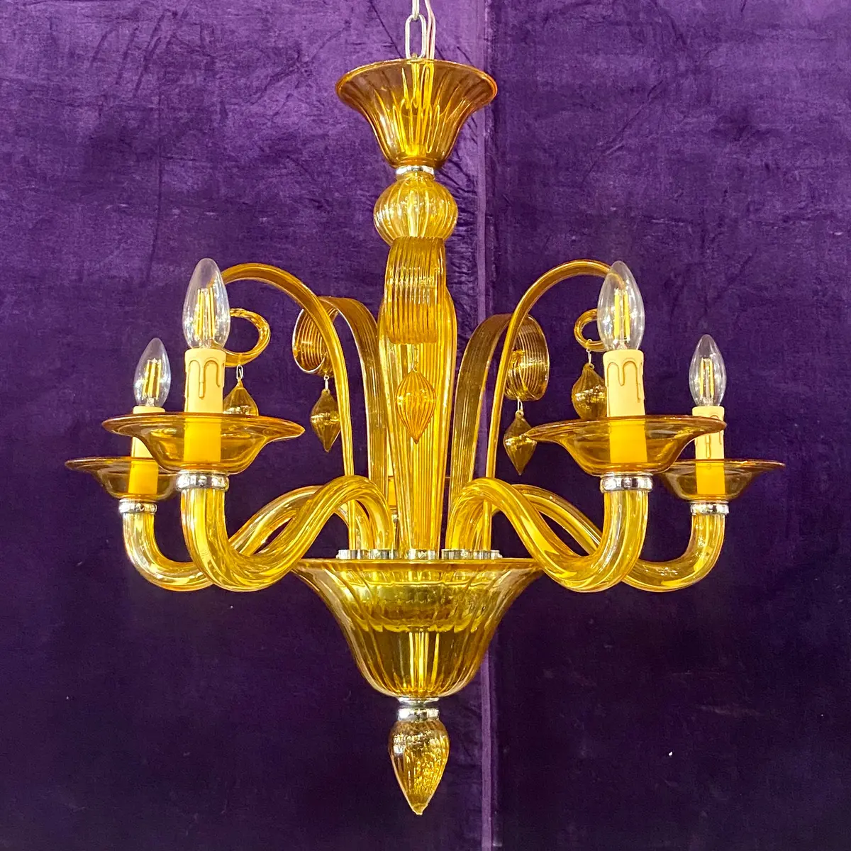 Vintage Venetian Glass Chandelier - Sold 1