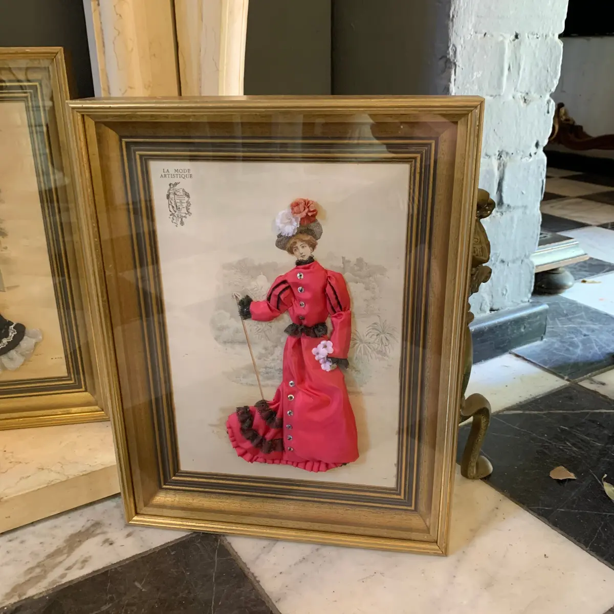 Vintage Framed Victorian Fashion Artworks 2