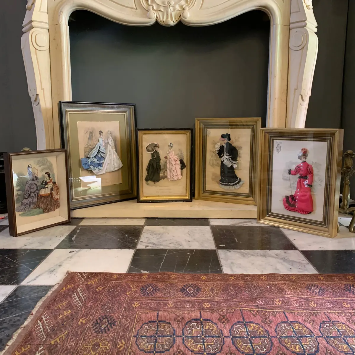 Vintage Framed Victorian Fashion Artworks 1
