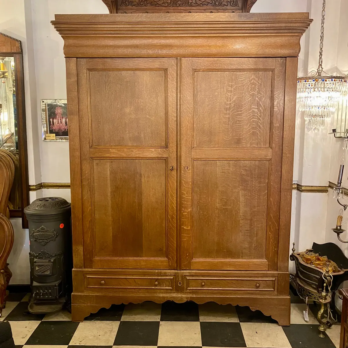 Antique Oak Linen Cabinet - Sold 1