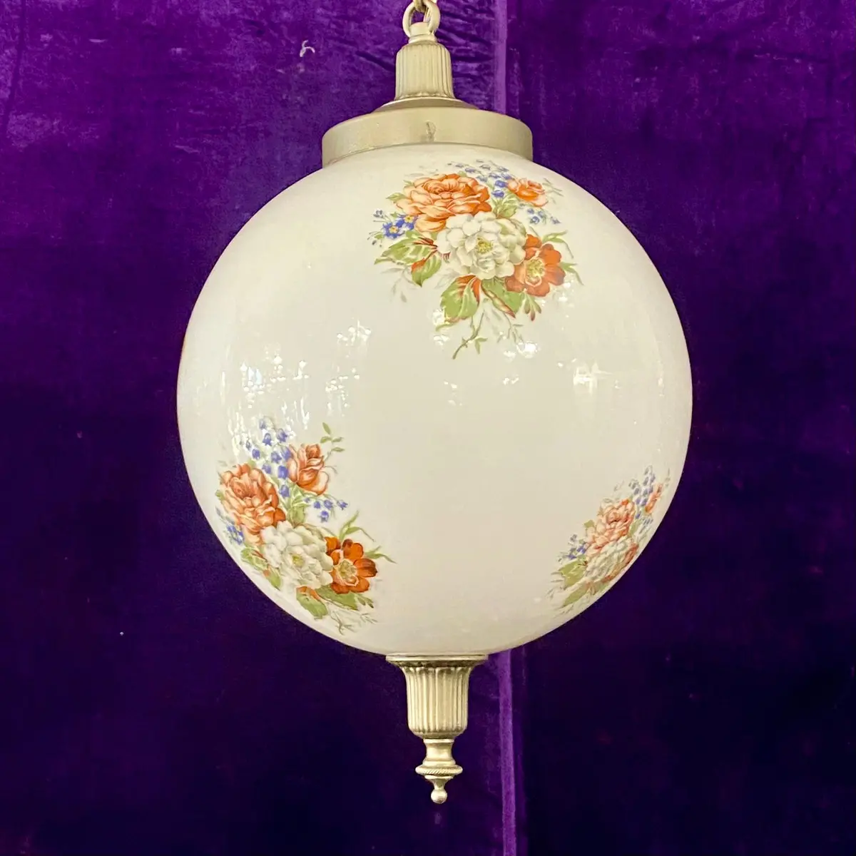 Pretty Vintage Glass Dome Pendant - Sold 1