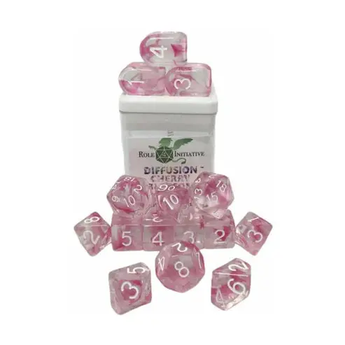 Role 4 Initiative R4i Dice W/ Arch'd4: Diffusion - Cherry Blossom W/ White (15) 1