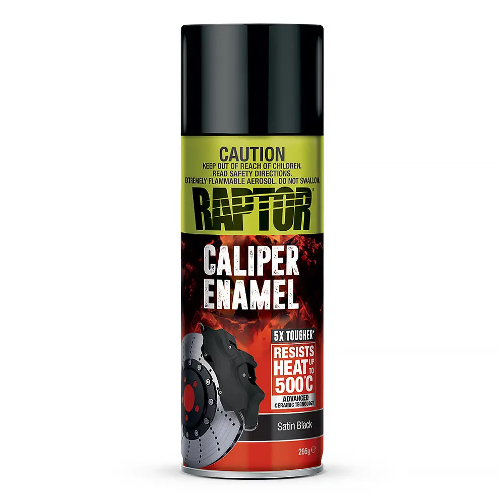 U-Pol Raptor High Temp Brake Caliper Enamel Spray Paint Aerosol 295G Satin Black 1