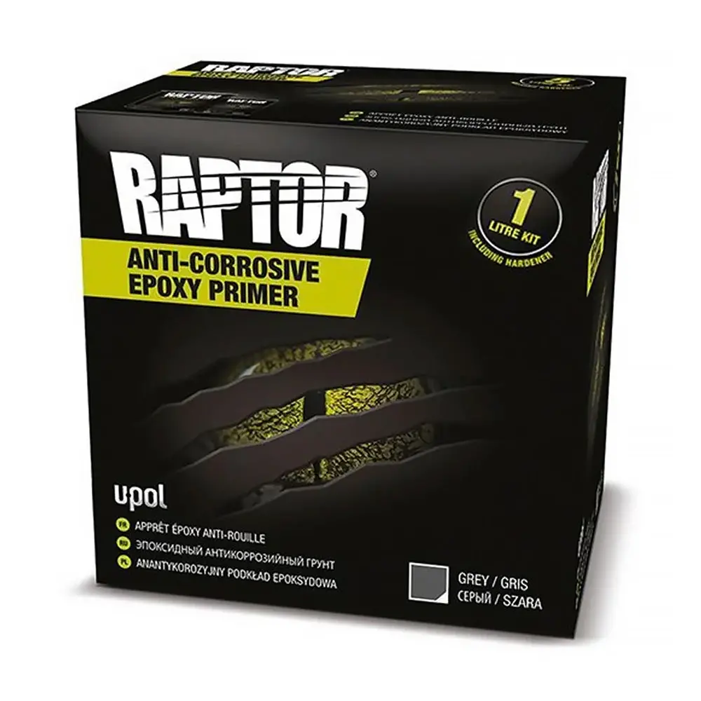 U-Pol Raptor Bedliner Anti Corrosive Epoxy Primer Grey 4:1 5L Kit 1