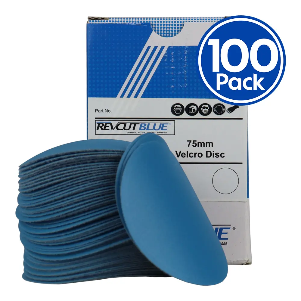 Revcut Blue 75Mm Choose Grit Hook & Loop Sanding Disc Box Of 100 1