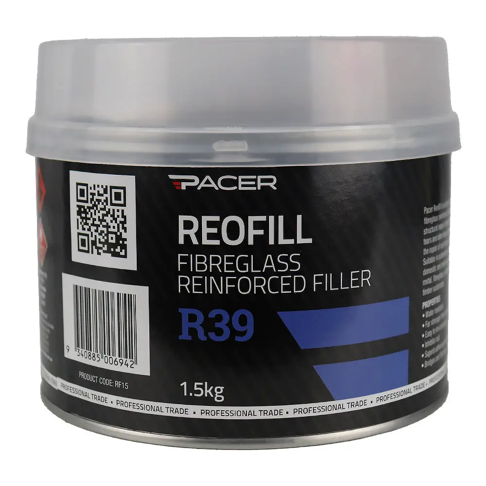 Pacer R39 Reofill With Hardener 1.5Kg Fibreglass Reinforced Automotive Filler 1