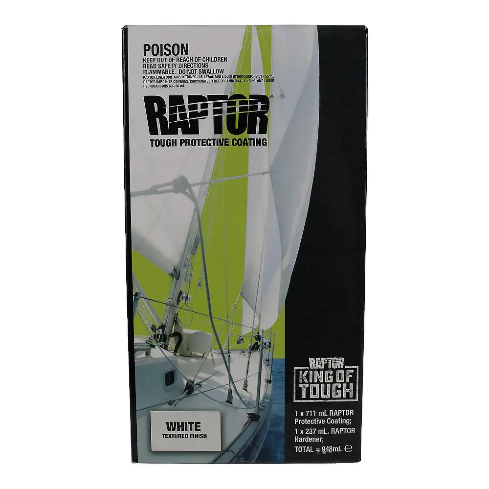 Upol Raptor Coating 1L White Marine Tough Protective Textured Paint Coating 1