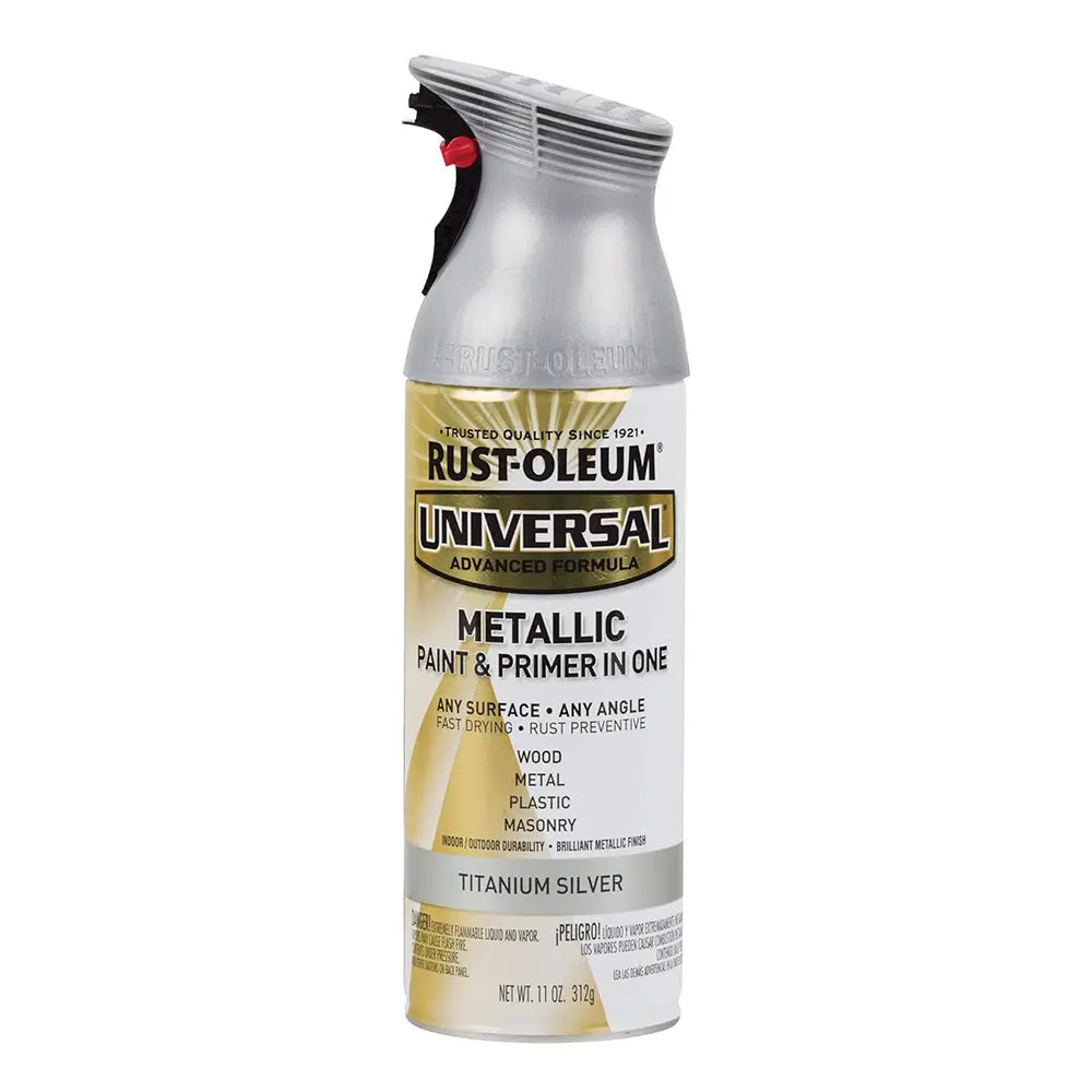 Rust-Oleum Metallic Titanium Silver Spray Paint 312G Shiny Silver Aerosol 1