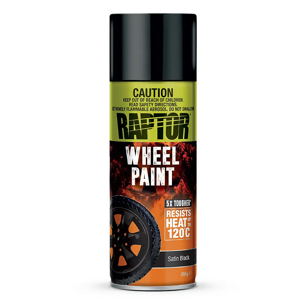 U-Pol Raptor High Temp Wheel & Rim Spray Paint Aerosol 295G Satin Black 1
