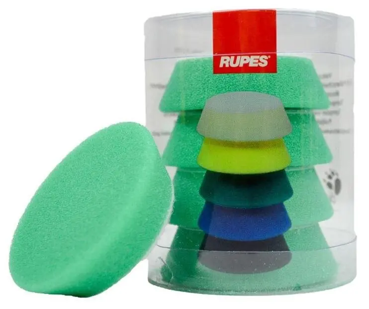 Rupes Bigfoot 50/70Mm Nano Ibrid Green Medium Polishing Pad 9.Bf70j X 4 Pack 1