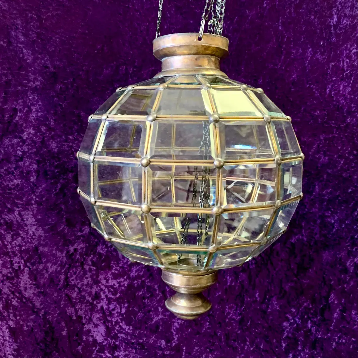 Aged Brass Bubble Lantern 1