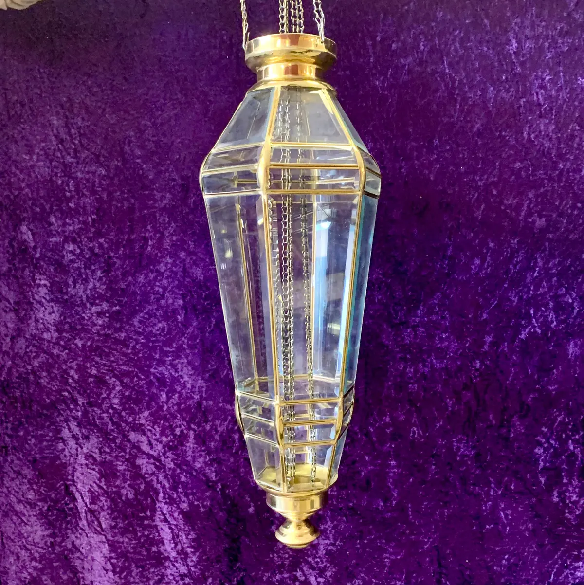 Tapered Brass Lantern 1