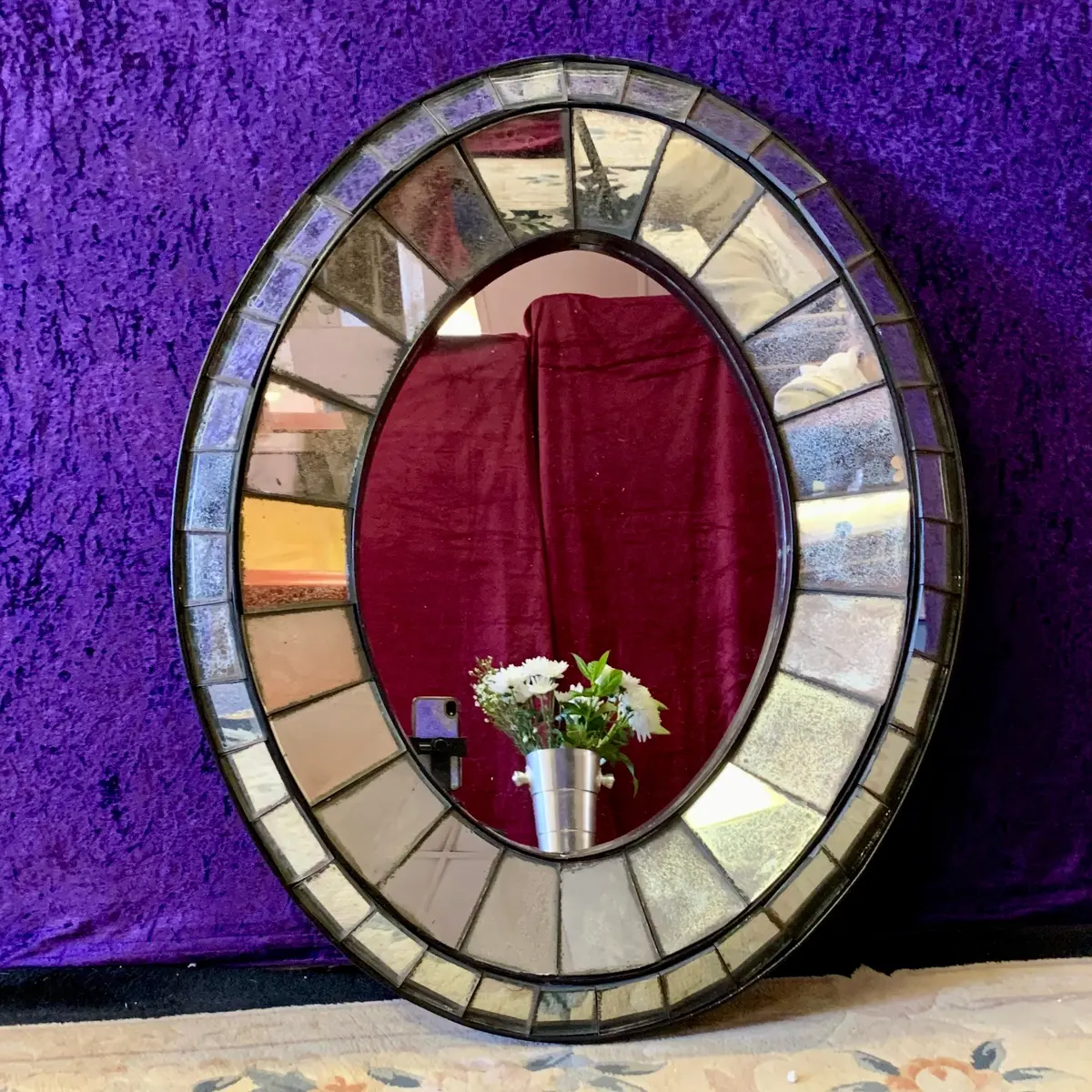 Aged Oval Mirror 1
