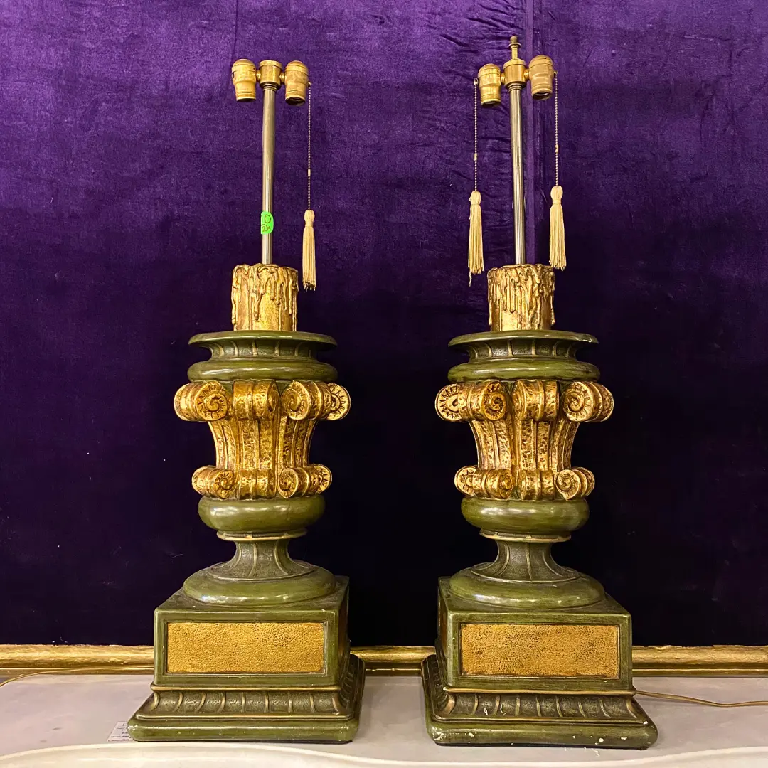 Pair Of Antique Table Lamps 1