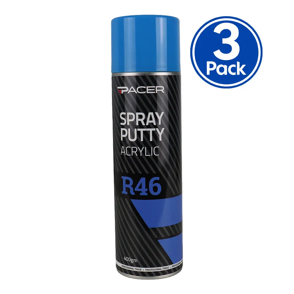 Pacer R46 Spray Putty 400Gm High-Build Aerosol Filler Auto Body Repair Primer X3 1