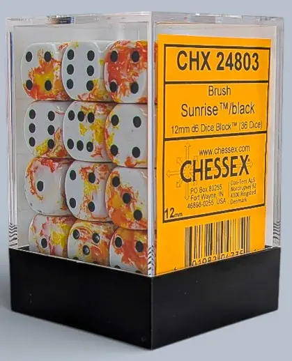 Dice: 36X D6: Brush: Sunrise / Black 1