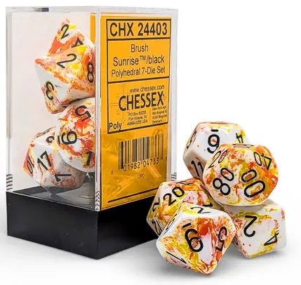 Dice: 7 Pc: Brush : Sunrise / Black 1