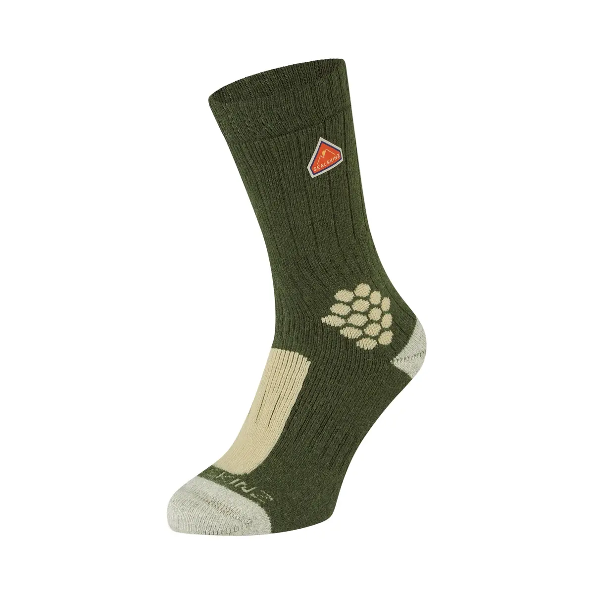 Sealskinz Scarning Recycled Wool Mid Length Socks - Olive 1