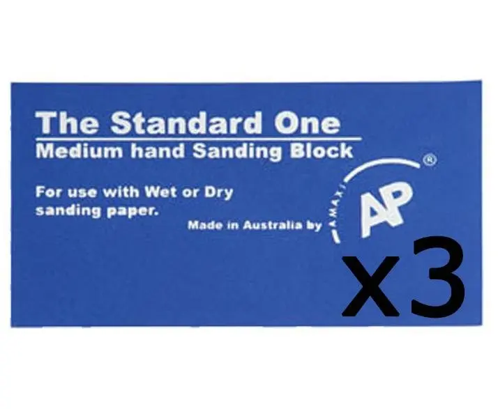Amaxi The Standard One Medium Rubber Hand Sanding Block 3 Pack 1