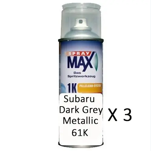 Auto Car Touch Up Can Dark Grey Metallic 61K X 3 1