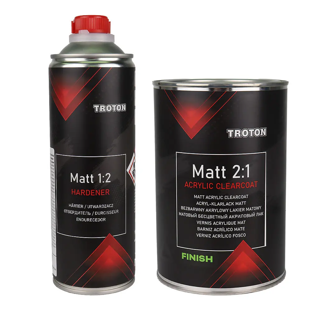 Troton Acrylic 2K Matt Clear Coat 1.5L Kit 2:1 Ratio Paint Hardener Automotive 1