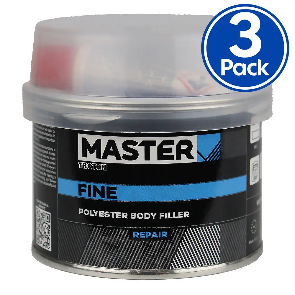 Troton Master Fine Filler 250Gm & Hardener Flexible Polyester Putty Repair X3 1