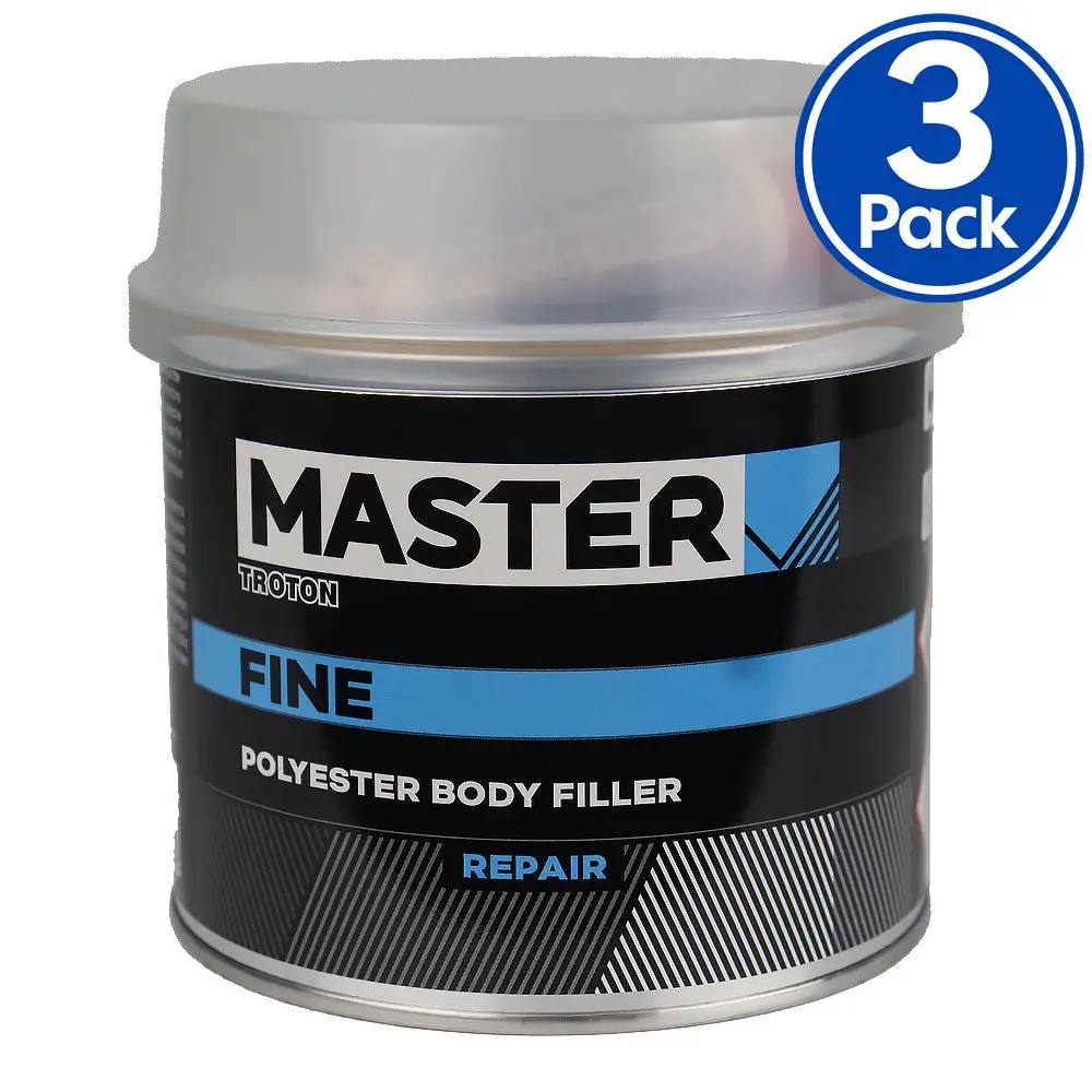 Troton Master Fine Filler 700Gm & Hardener Flexible Polyester Putty Repair X3 1