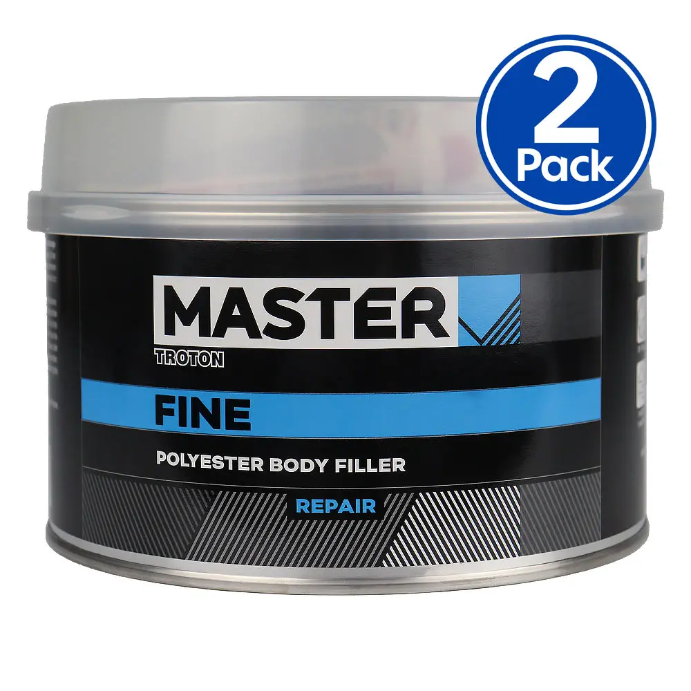 Troton Master Fine Filler 1.8Kg & Hardener Flexible Polyester Putty Repair X2 1