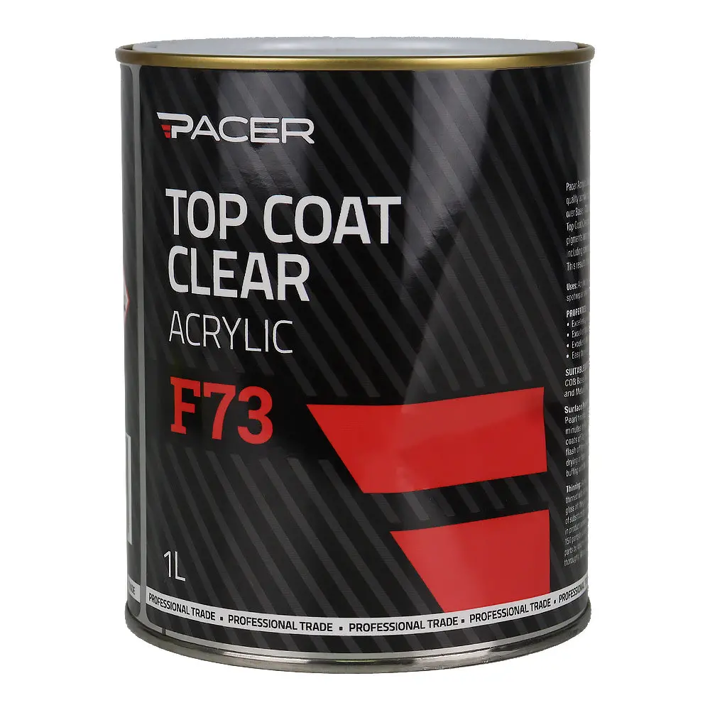 Pacer F73 Top Coat Clear Acrylic 1L Protective Finish 1